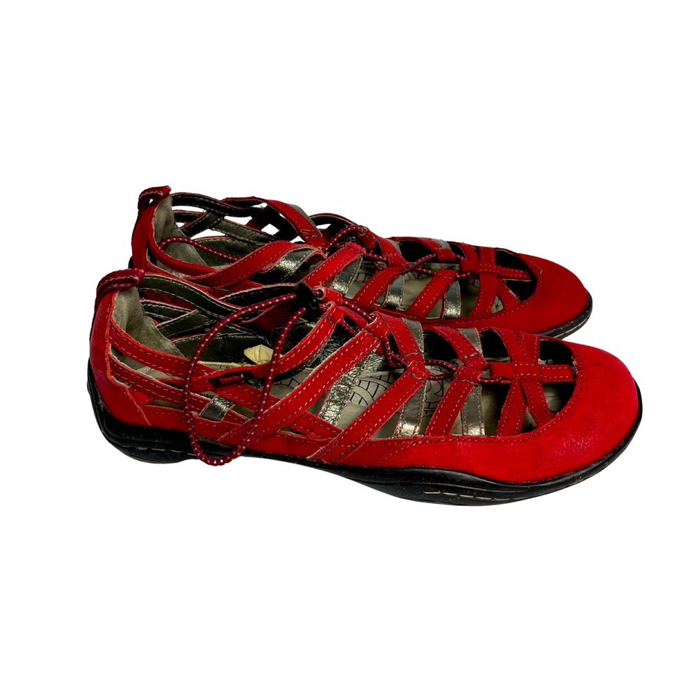 Jambu Women's Bangie Barefoot Red Strappy Sandals Shoes